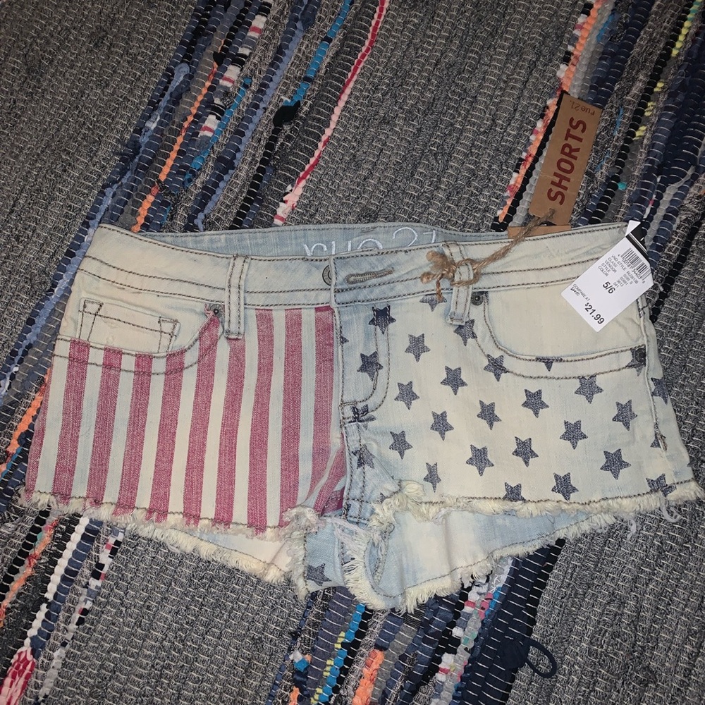 Patriotic jean shorts